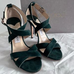 Jimmy Choo evergreen Lottie suede heels